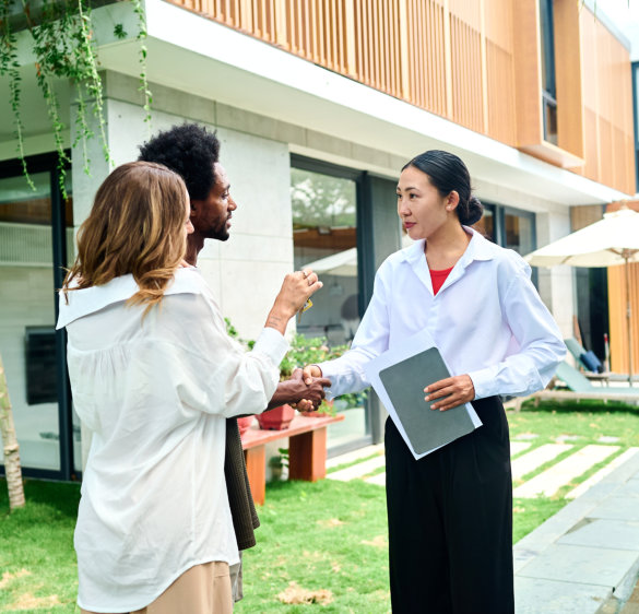couple buying house property